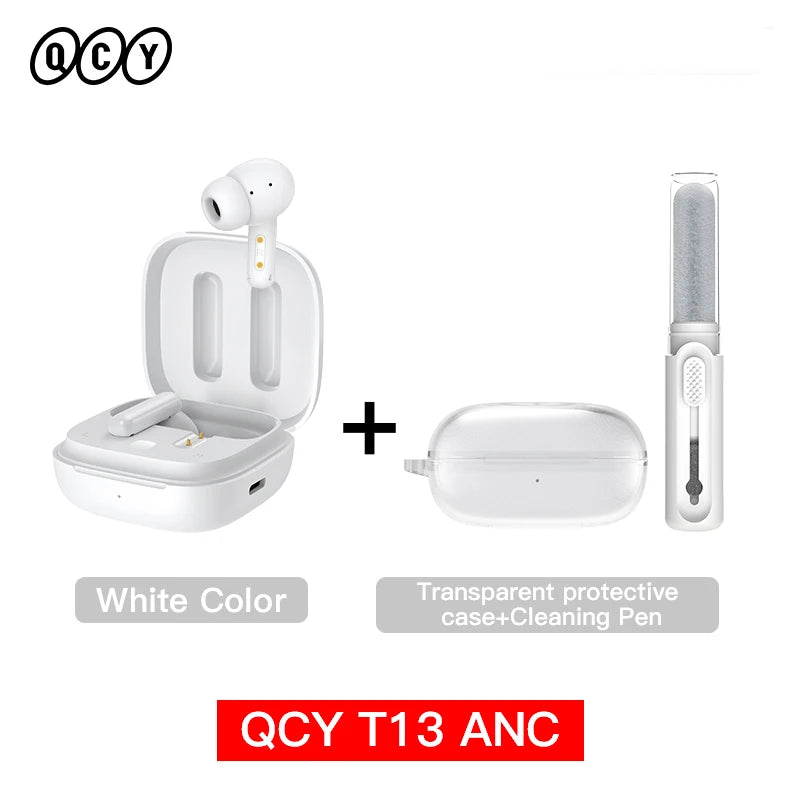 QCY T13 ANC Wireless Earphones Bluetooth 5.3 with 28dB Active Noise Cancellation and 4 Mics ENC for Low Latency TWS Experience - ShopHub