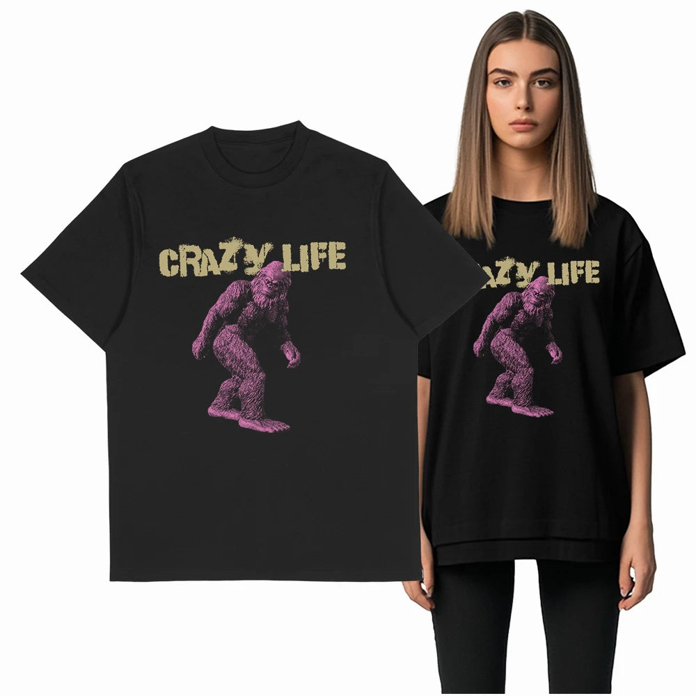Coolmind Crazy Life Unisex Cotton Graphic Tee
