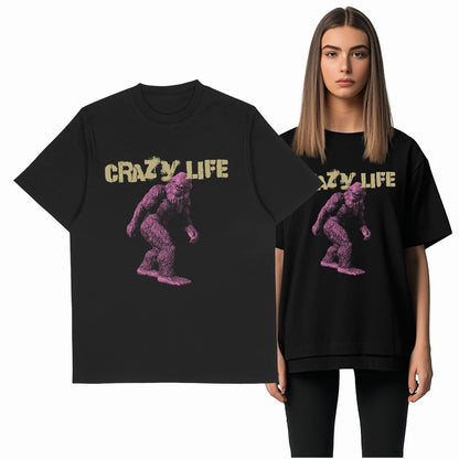 Coolmind Crazy Life Unisex Cotton Graphic Tee