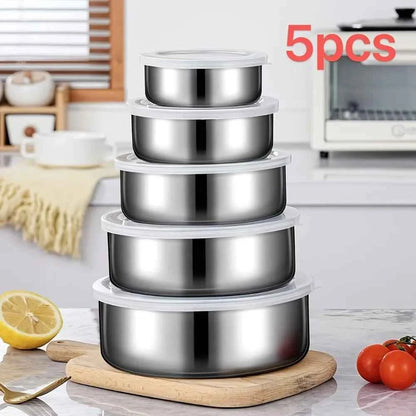 5-Piece Airtight Food Storage Container Set with Color Lids, Stackable Kitchen Pantry Organizers for Fridge & Freezer