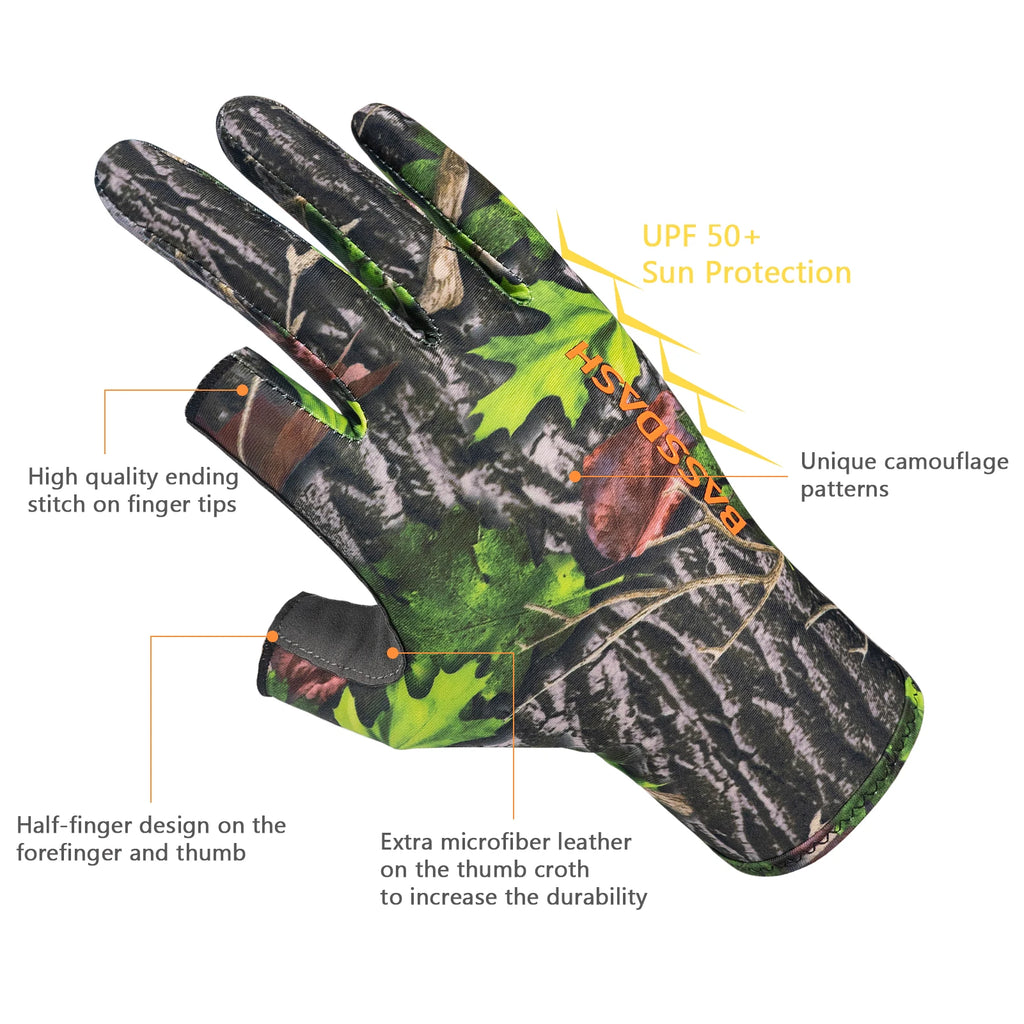 BASSDASH Unisex Fingerless Camo Hunting Gloves ShopHub