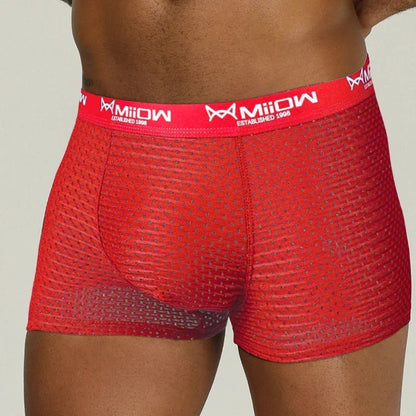 MiiOW Men's Breathable Boxers - Mesh Ice Silk Underwear