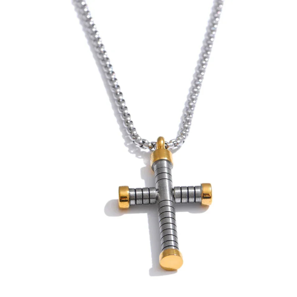 Stainless Steel Creative Cross Pendant Necklace - ShopHub