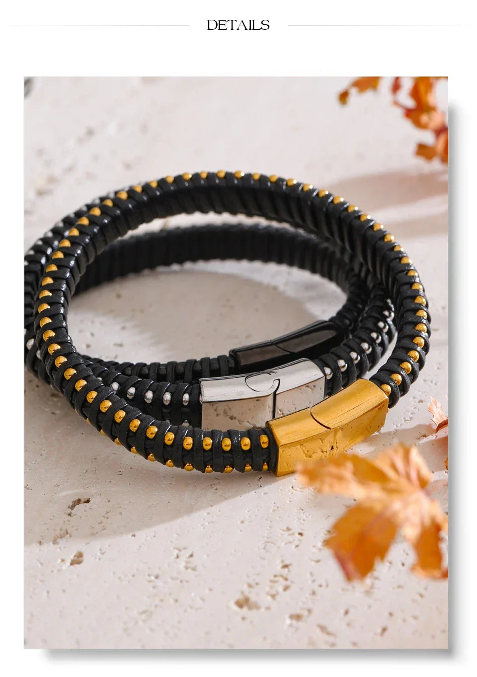22cm Men’s Fibre Rope Braided Classic Bracelet - ShopHub