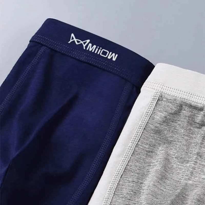 MiiOW Men's Antibacterial Boxer Briefs - 3Pcs Cotton Underwear with Graphene Technology