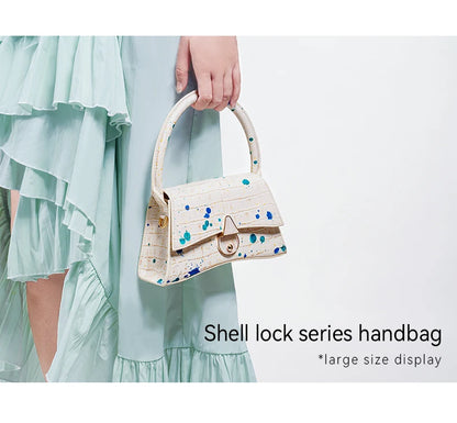 BAFELLI Floral Genuine Leather Half-Moon Bag