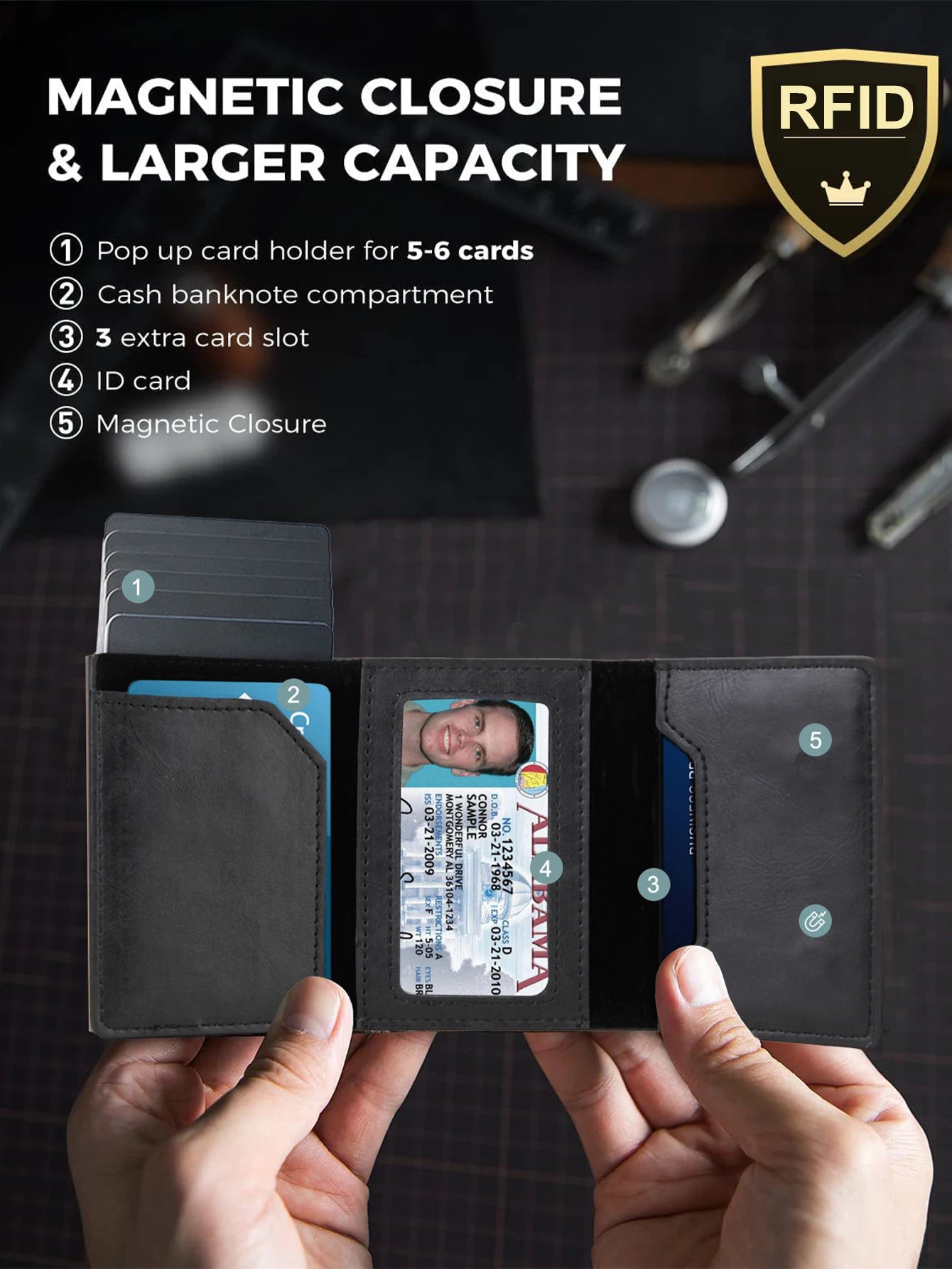 Rfid Carbon Fibe Airtag Wallets