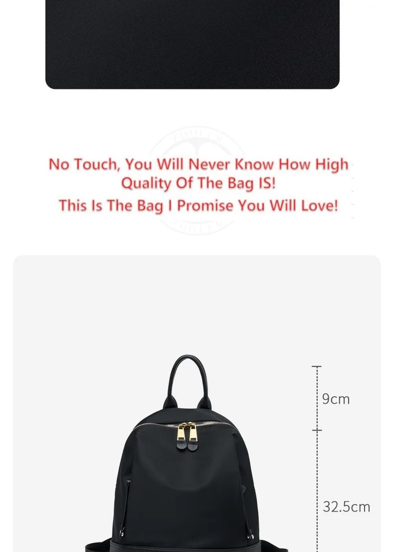 New Oxford &Leather Female Aesthetic Backpack School Bags Luxury Designer for Girls Women Backpacks Travel Light Weight - SC1708
