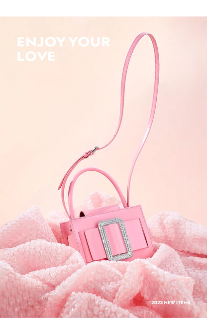 BAFELLI Diamond-Embellished Leather Satchel