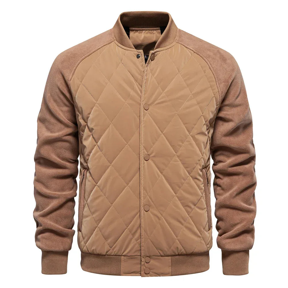 AIOPESON Men's Patchwork Thick Fleece Lined Baseball Bomber Jackets - ShopHub
