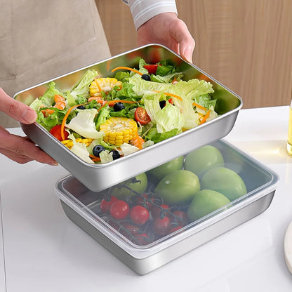 3-Piece Stainless Steel Food Storage Containers Set