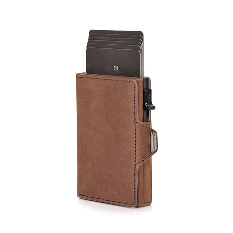 100% Crazy Horse Genuine Leather Men's Wallets - Rfid Card Holder