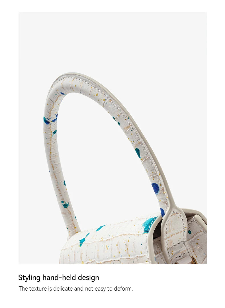 BAFELLI Floral Genuine Leather Half-Moon Bag