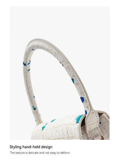 BAFELLI Floral Genuine Leather Half-Moon Bag