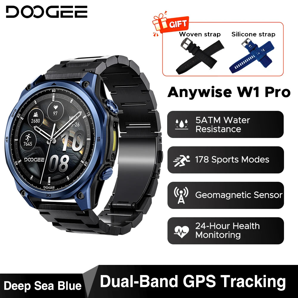 DOOGEE Anywise W1 Pro AMOLED GPS Sports Smartwatch