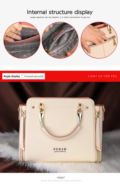 FOXER Split Leather Women's Shoulder Bag