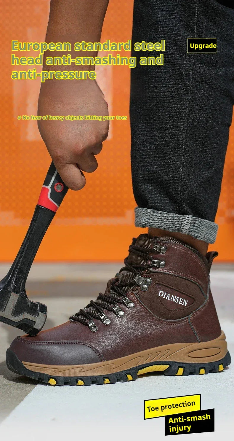 Men's Work Steel Toe Safety Boots - ShopHub