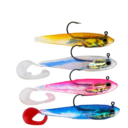 Soft Fishing Lures with Lead Head Jigs – Bass & Trout (Several quantities and colours available) Habicare