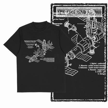 COOLMIND Z1149 Space Station Graphic Cotton Tee