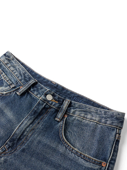 SIMWOOD High Standard 2026 Spring New 13oz Cotton Hemp Washed Vintage Jeans for Men,Classic Retro Casual Denim Trousers