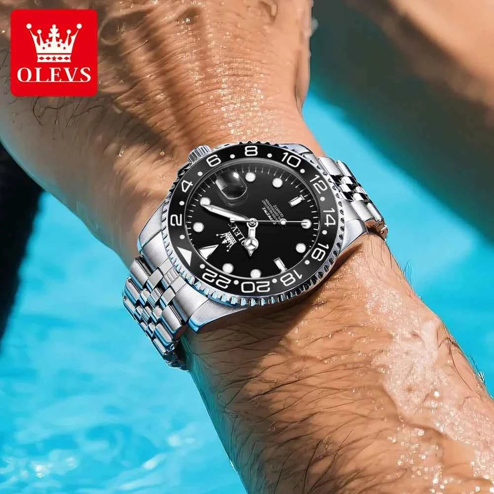 OLEVS 5657 Men's Quartz Watch - Original Waterproof Luminous Business Sports Watch with Gift Box