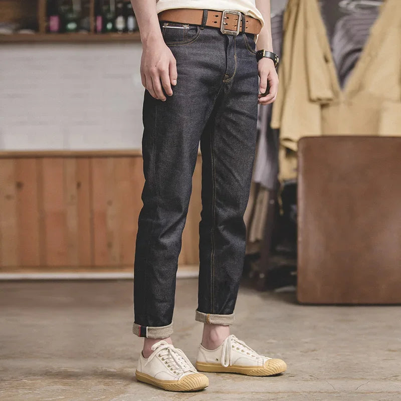 Maden Retro 11.6oz Cotton Selvedge Raw Denim Jeans Tapered Regular Fit