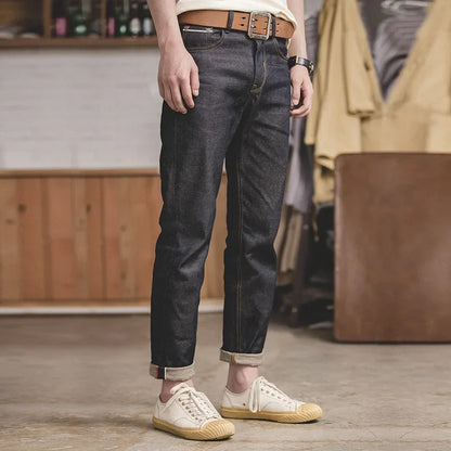 Maden Retro 11.6oz Cotton Selvedge Raw Denim Jeans Tapered Regular Fit