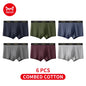 MiiOW 6Pcs Men's Cotton Underwear - Soft Antibacterial Breathable Boxer Briefs with Cotton Crotch