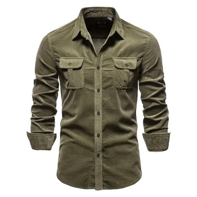 AIOPESON Single Breasted 100% Cotton Men's Shirts - ShopHub