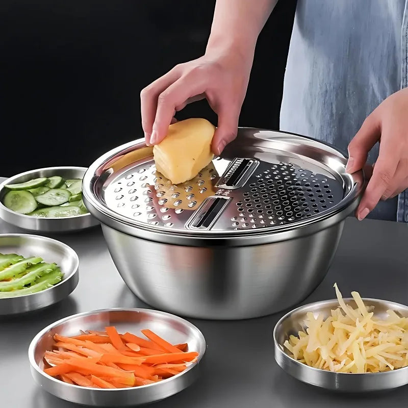 2Pcs Stainless Steel Kitchen Bowls with Lid