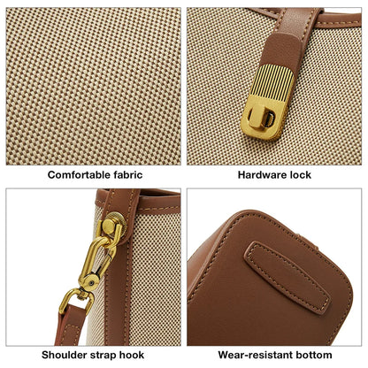 FOXER 2026 New Women's Handbag PVC Leather Lady Bucket Bag Fashion Shoulder Bag Light Luxury Best Gift for Wife,Lover
