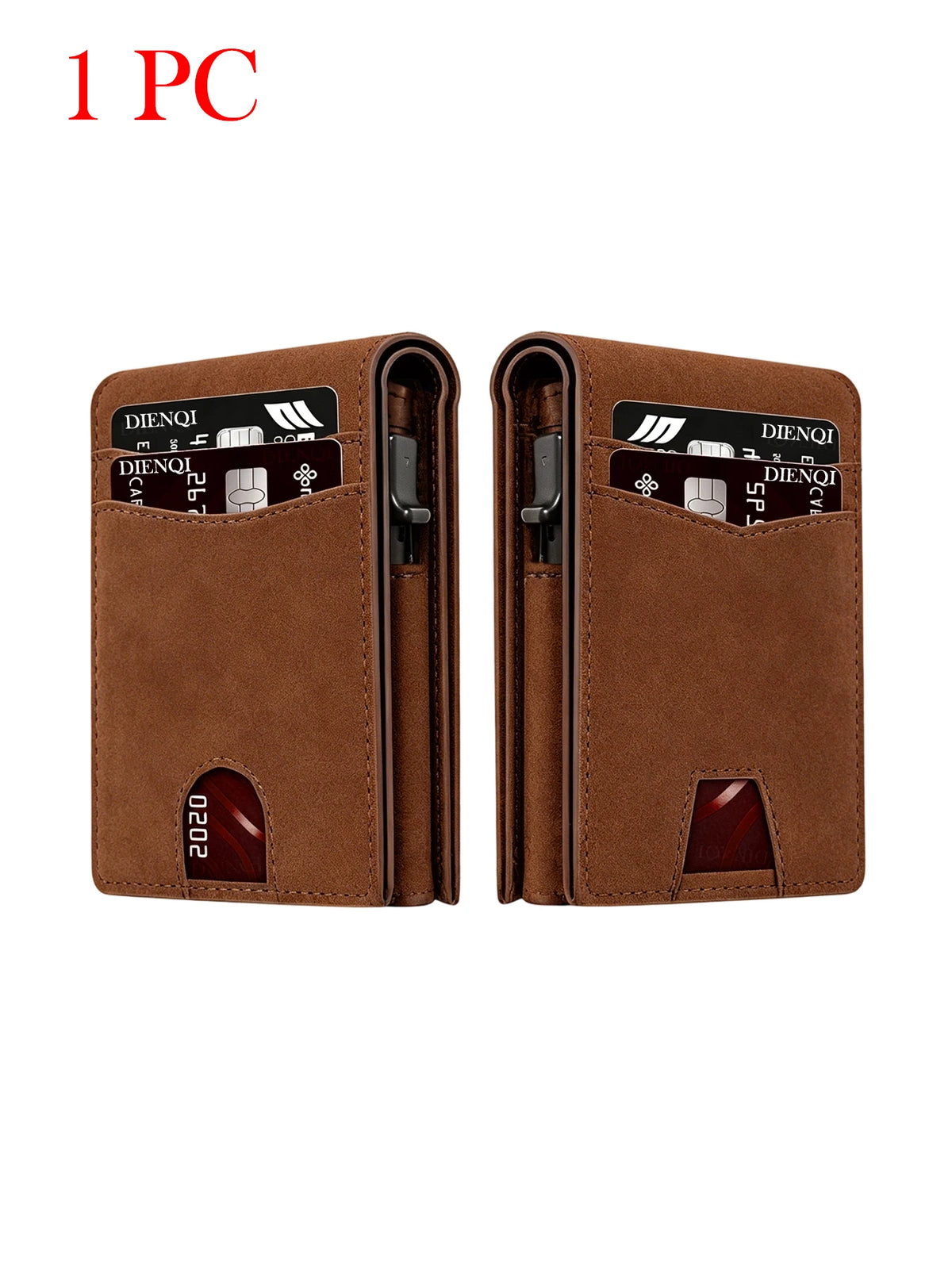 RFID Blocking Mens Wallet Minimalist Slim Magnetic Pop-Up Card Holder Metal Bank Credit Cardholder Bifold Smart Wallets for Men