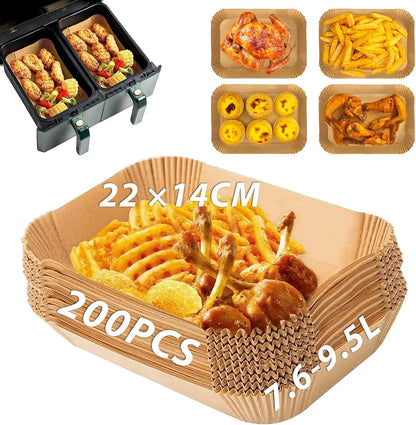 200 Pieces Non-Stick Baking Paper Sheets for Ninja Air Fryer & Foodi Dual