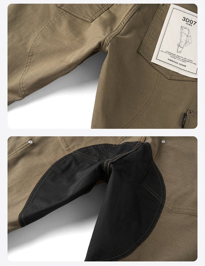 SIMWOOD 2026 Spring New Draping Motorcycle Riding Jeans Men 10oz Fashion Denim Trousers