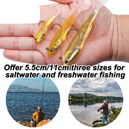 Soft Fishing Lures with Lead Head Jigs – Bass & Trout (Several quantities and colours available) Habicare