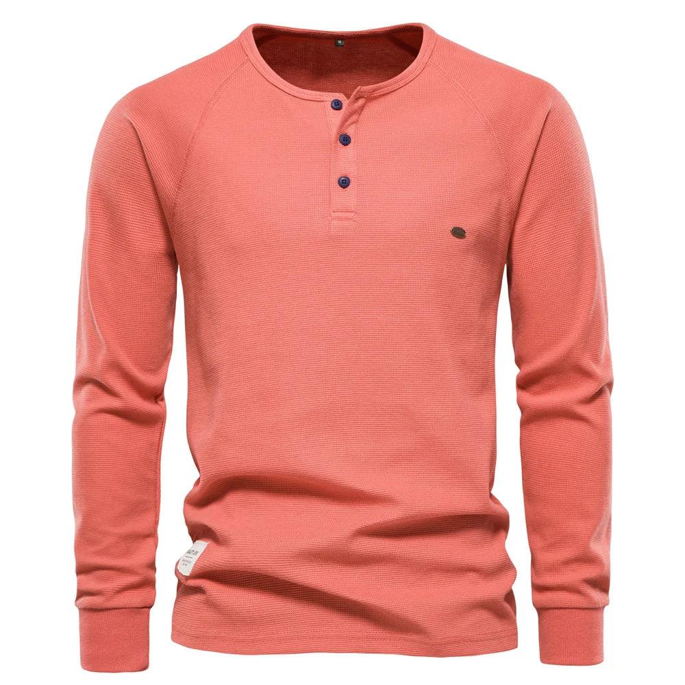 AIOPESON Waffle Henley Shirts - ShopHub