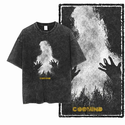 G22 Exclusive Vintage Streetwear Cotton Men's COOLMIND Graphic T-shirt | Acid Washed Big Size Cool O-neck Men's Tee Tshirt
