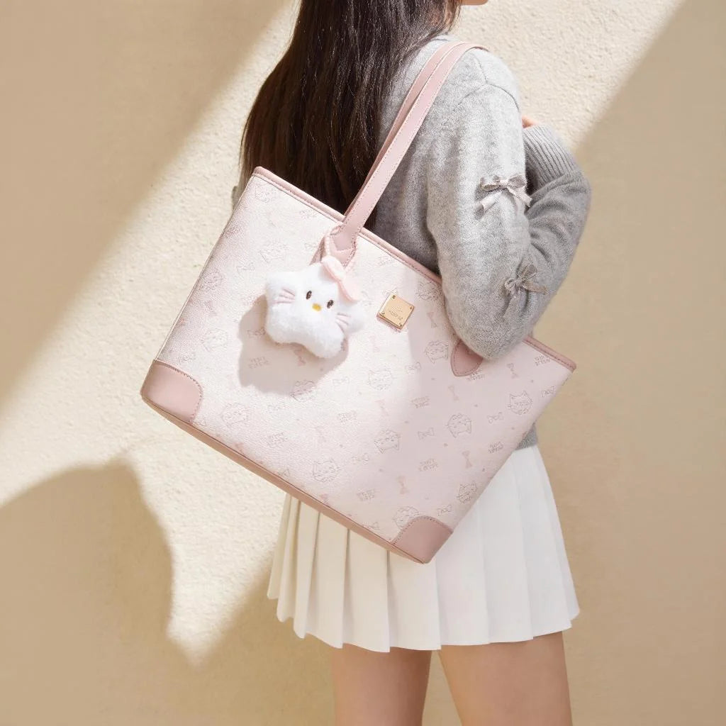 FOXER Summer New Women's Shoulder Bag PVC Leather Daily Tote Bag Female Commuting Purse Large Capacity Handbag for Everyday Use