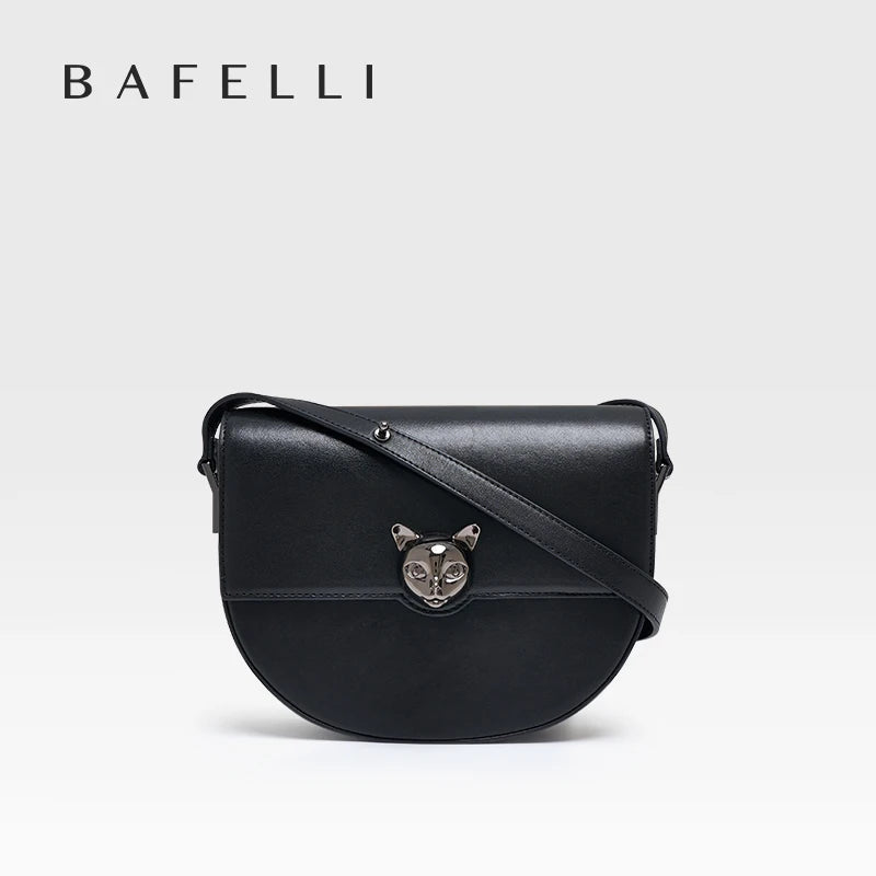 BAFELLI Genuine Leather Saddle Crossbody Bag