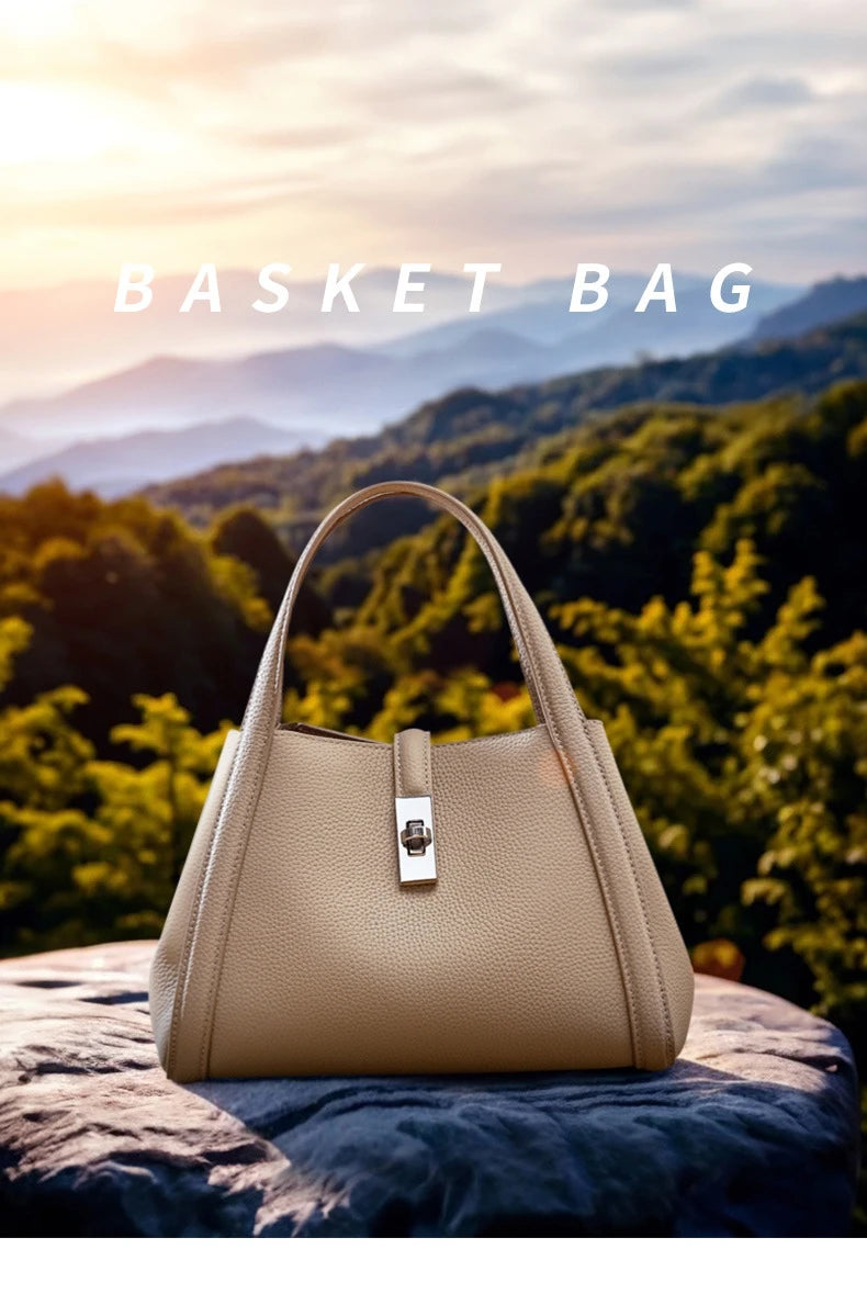 FOXER Brand Genuine Leather Women's Handbag 2026 Fashion Female Bucket Bag Luxury Design Shoulder Bag Versatile Crossbody Purse
