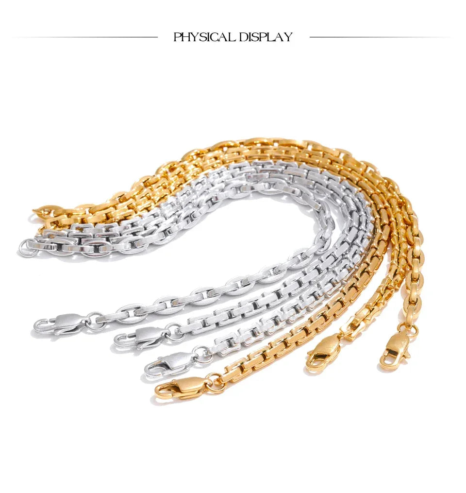 22cm High Quality Stainless Steel Metal Chain Bracelet Bangle - ShopHub
