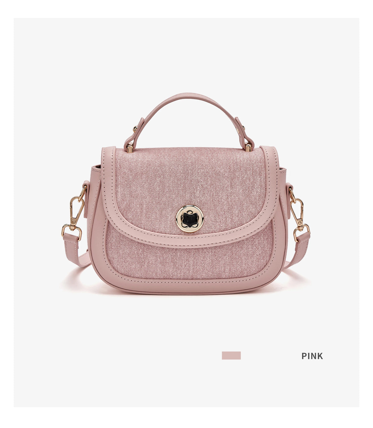FOXER Chic Luxury Shoulder Bag for Women PU Leather Pink Top‑handle Handbag Fashion Ladies Crossbody Purse for Daily Dating