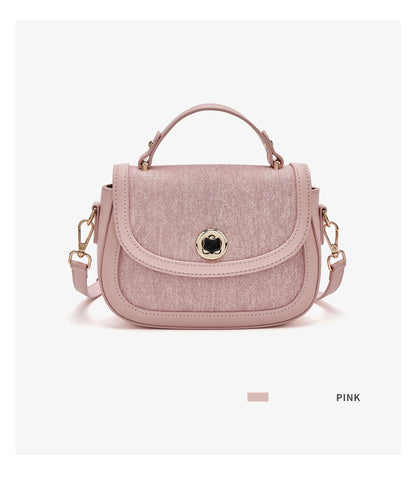 FOXER Chic Luxury Shoulder Bag for Women PU Leather Pink Top‑handle Handbag Fashion Ladies Crossbody Purse for Daily Dating