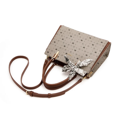 FOXER Vintage Women Handbag PVC Leather Tote Bag Large Capacity Top‑Handle Shoulder Crossbody Bag for Ladie Daily Work Purse