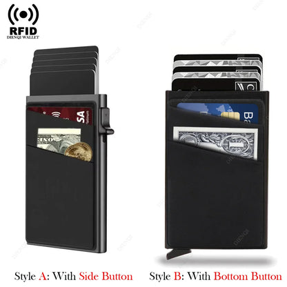 DIENQI Anti-theft Card Protectors Card Holder Minimalist Smart Wallet RFID Protection Aluminum Metal Cardholder Case Porte Carte