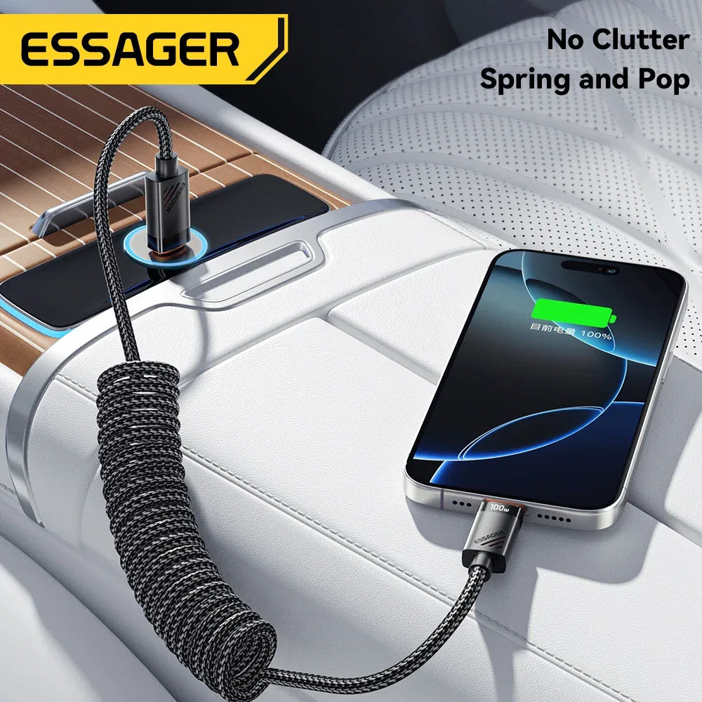 Essager Car Spring Type C Cable - ShopHub