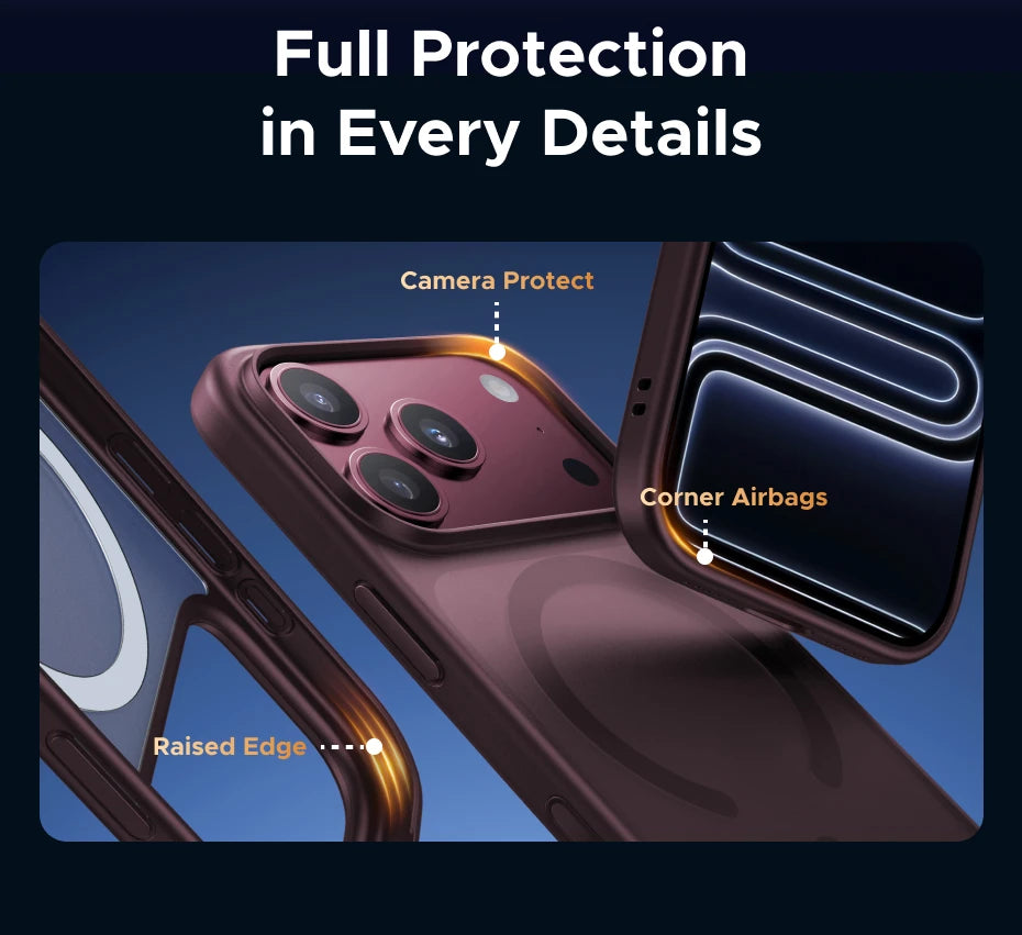 UGREEN Claret Magnetic Case for iPhone 18 17 Pro Max Case Shockproof Cover for iPhone 17 Pro Max 18pro Macsafe TPU Cases 2026