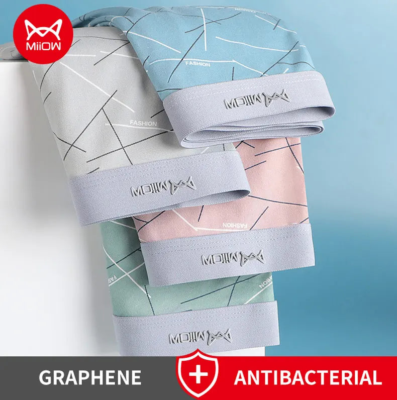 MiiOW 6Pcs Graphene Antibacterial Men's Underwear Boxershorts