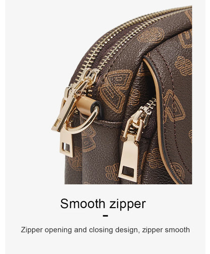 FOXER Women Small Shoulder Bag Fashion Monogram PVC Lady Crossbody Handbag with Adjustable Strap