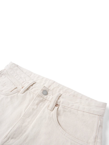 SIMWOOD High Standard 2026 Autumn Winter New Loose Straight 15oz Heavyweight White Selvedge Jeans Men Plus Size Denim Pants